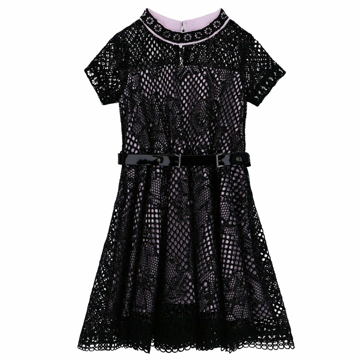 Girls Black Belted Dress, 1, hi-res image number null