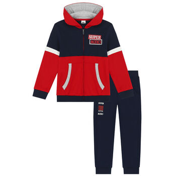 Boys Navy & Red Tracksuit