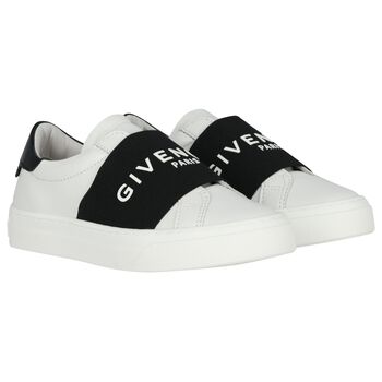 White & Black Logo Trainers