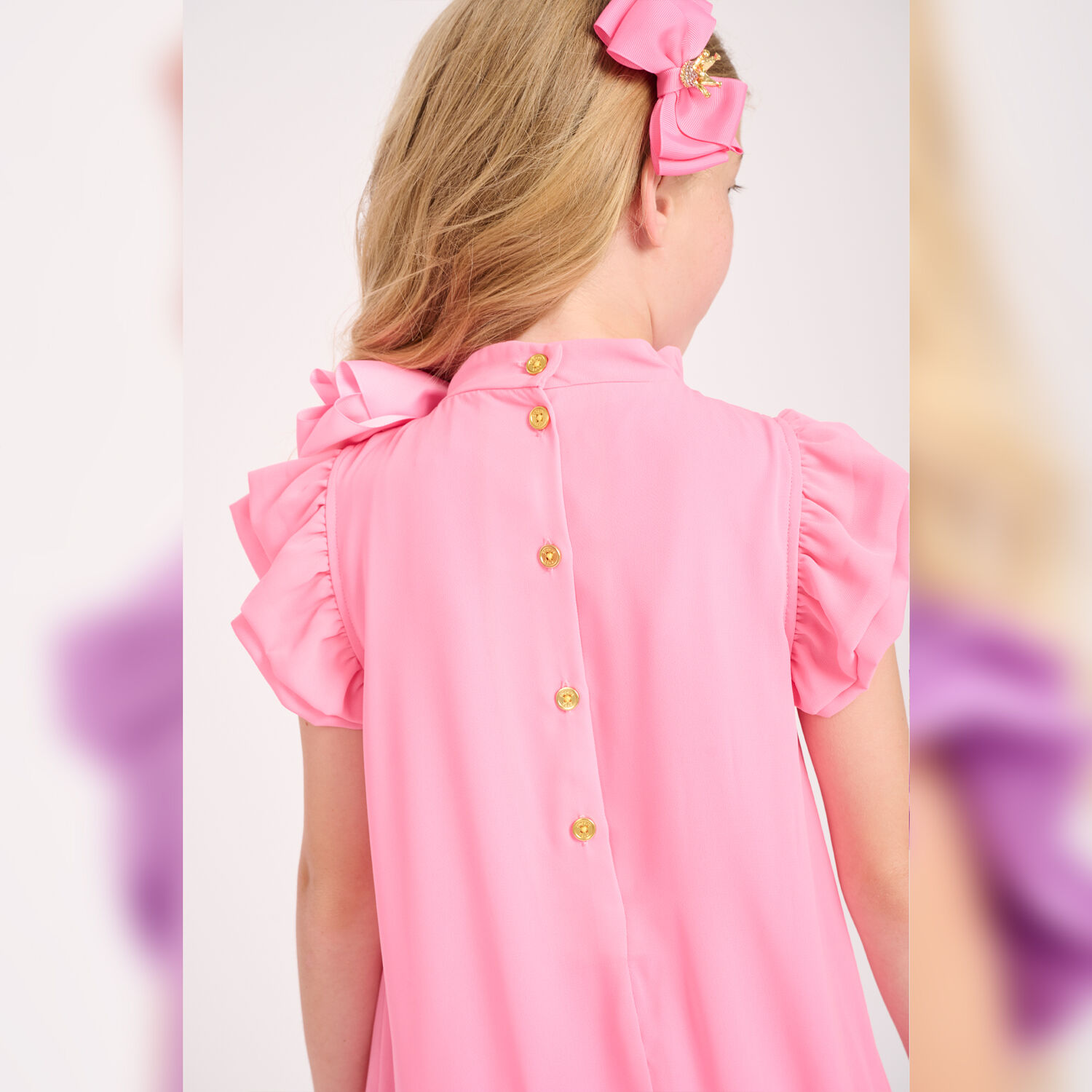 فستان بفيونكة باللون الزهري , 3, hi-res image number null