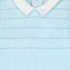 Baby Boys Blue Embroidered Babygrow, 1, hi-res