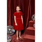 Girls Red Bow Velvet Dress, 1, hi-res
