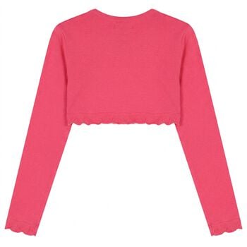 كارديجان بوليرو للبنات محبوك باللون الوردي