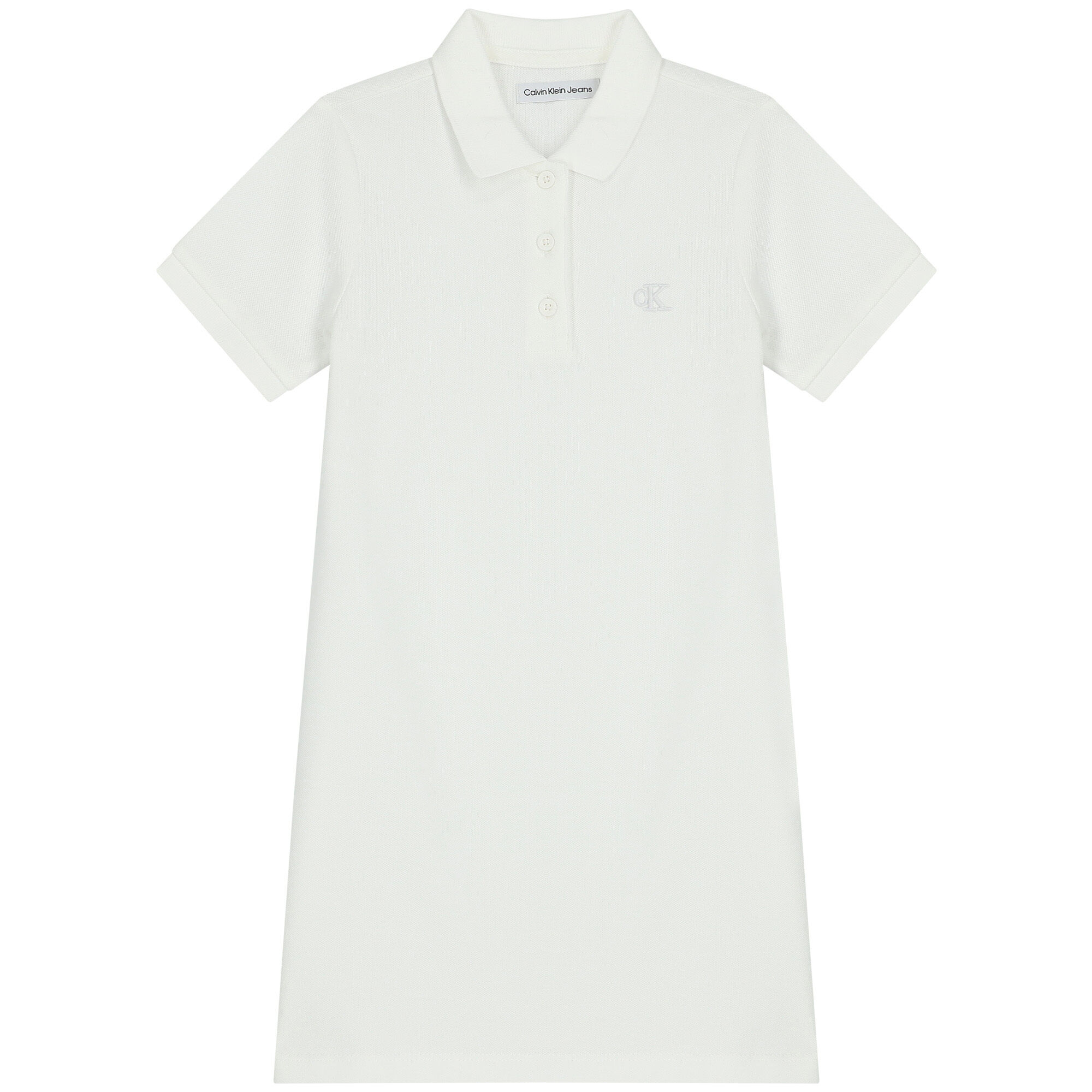 Calvin Klein Girls White Logo Polo Dress Junior Couture UAE