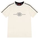 Boys Beige Logo T-Shirt, 1, hi-res