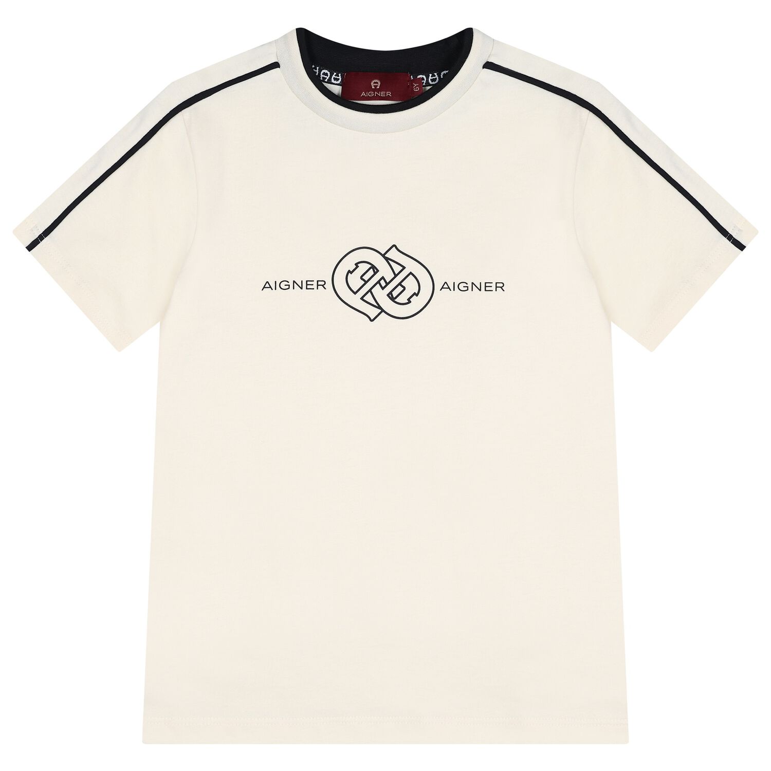 Boys Beige Logo T-Shirt, 1, hi-res