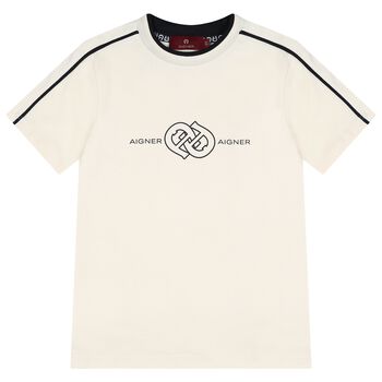 Boys Beige Logo T-Shirt