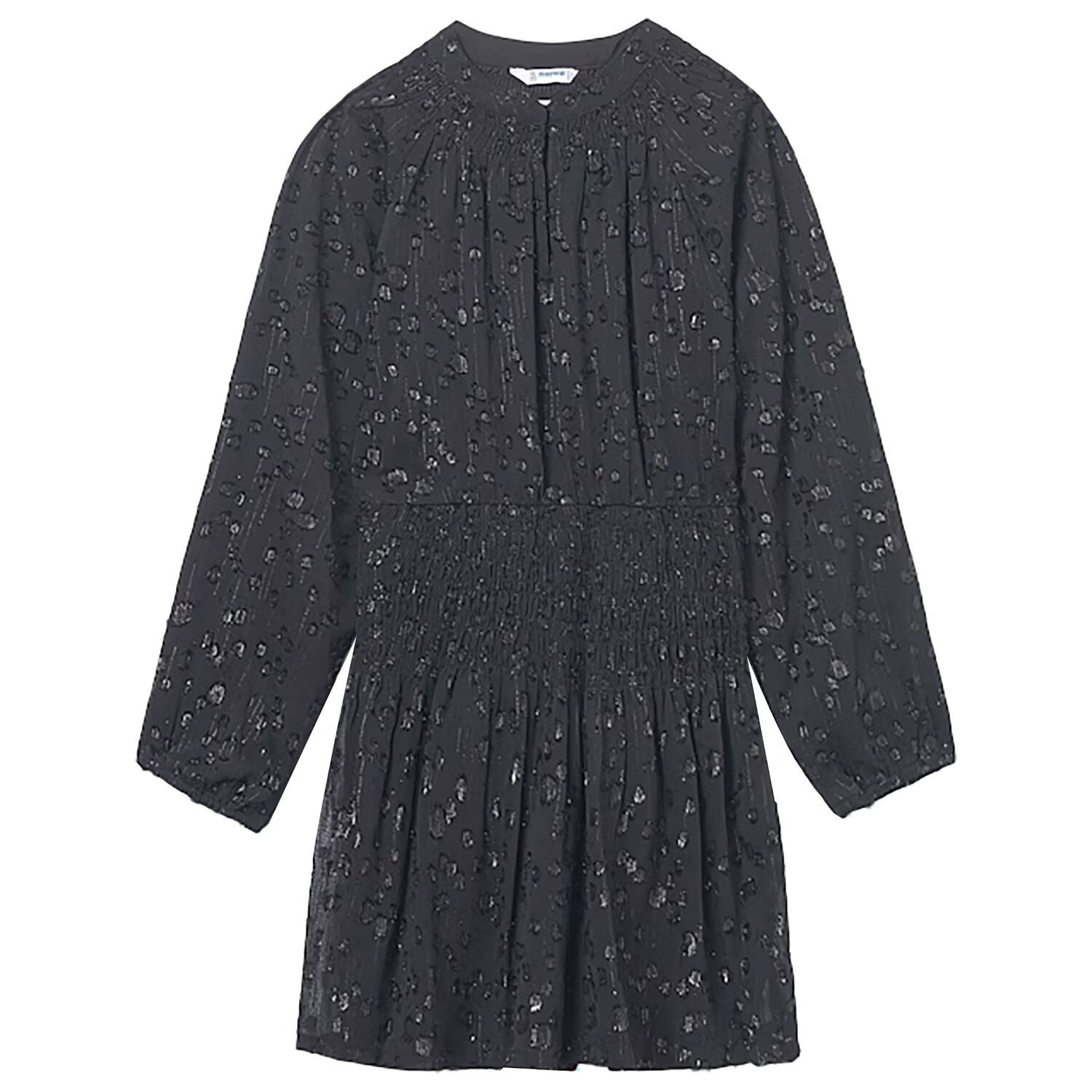 فستان بنات من الشيفون باللون الاسود , 1, hi-res image number null