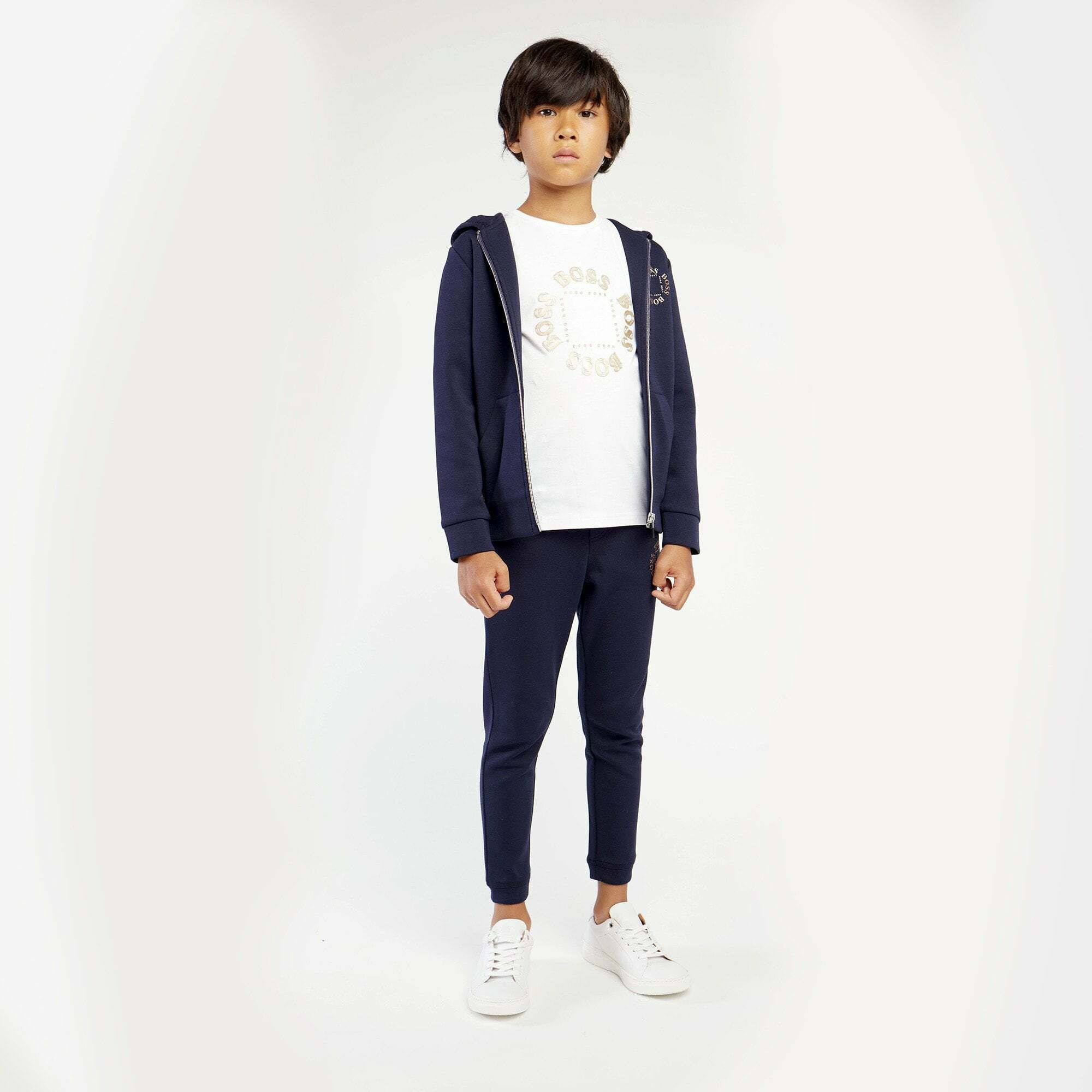 BOSS Boys Navy Blue Logo Joggers Junior Couture UAE