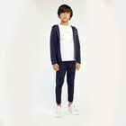 Boys Navy Blue Logo Joggers, 1, hi-res