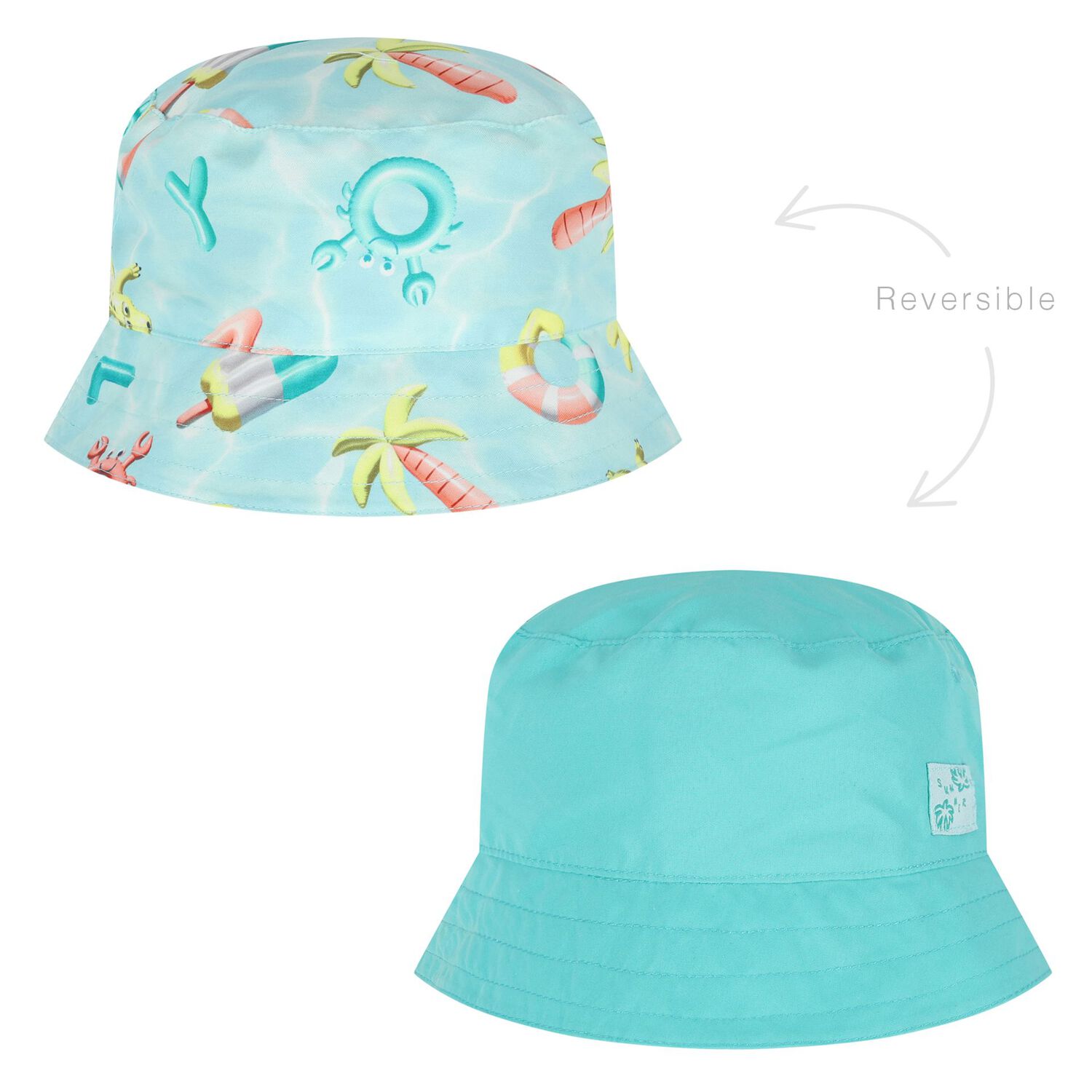Younger Boys Aqua Swim Shorts & Reversible Hat Set, 3, hi-res