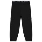 Boys Black Logo Joggers, 1, hi-res
