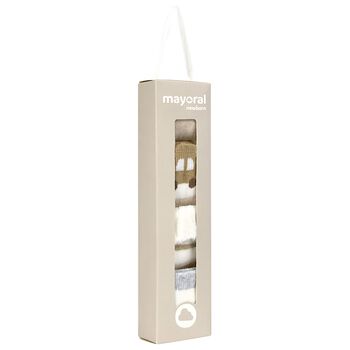 جوارب بنات باللون العاجى والبيج ( 4 قطع ) 