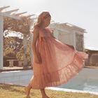 Girls Pink Peony Tulle Dress, 1, hi-res