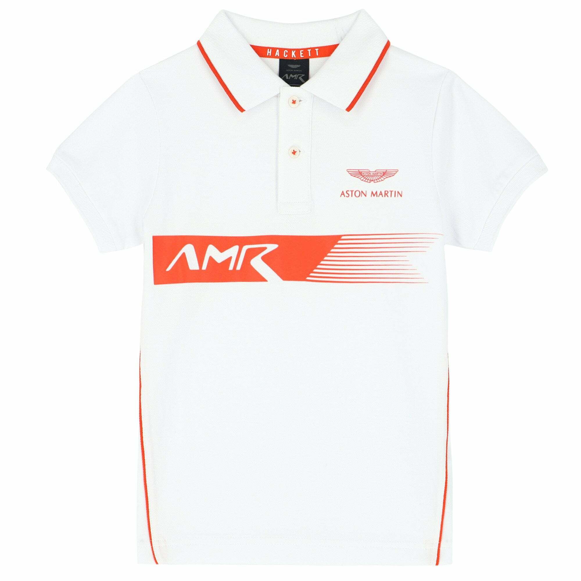 Hackett London Boys White Aston Martin Polo Shirt Junior Couture UAE