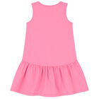 Girls Pink Logo Dress, 2, hi-res