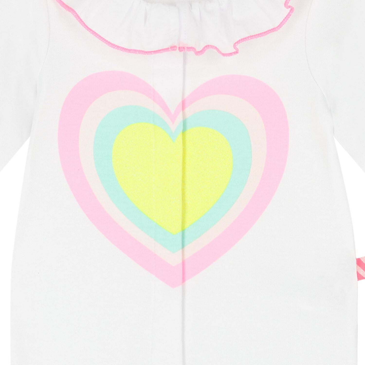 Baby Girls White Heart Babygrow, 1, hi-res