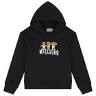 Black Teddy Bear Logo Hooded Top, 2, hi-res