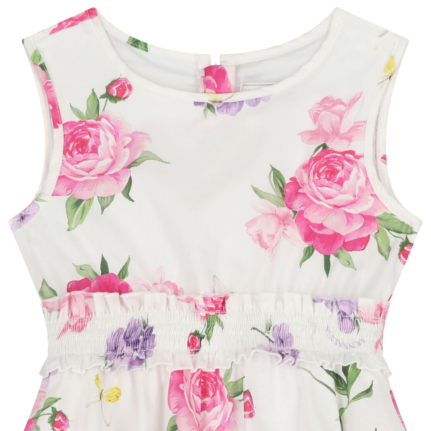 فستان بنات مزين بالزهور باللون الابيض , 3, hi-res