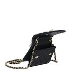 Girls Black Faux Leather Quilted Handbag, 1, hi-res