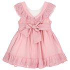 Younger Girls Pink Flower Dress, 2, hi-res