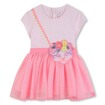Younger Girls Pink Cat Dress