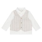 طقم شورت  أولاد باللون البيج والأزرق و الأبيض , 1, hi-res