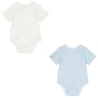 Baby Boys White & Blue Bodysuits ( 2-Pack ), 1, hi-res