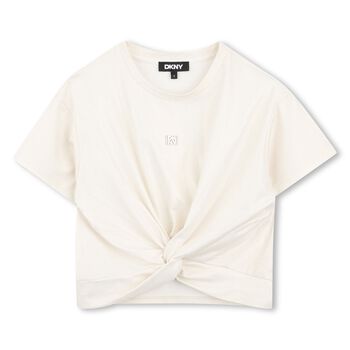 Girls Ivory & Shimmery Gold Top