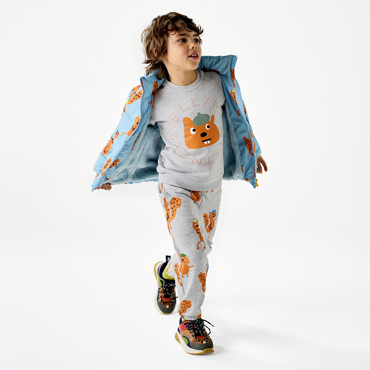 Boys Grey Squirrel Joggers, 1, hi-res