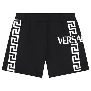 Younger Boys Black Logo Shorts