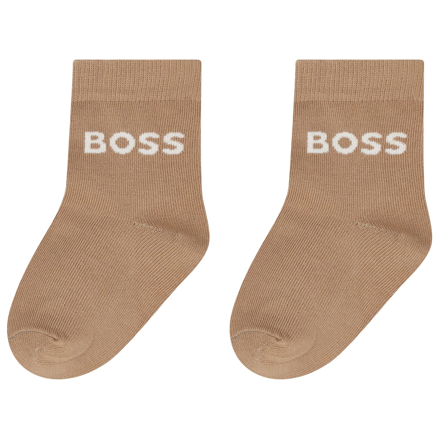 Baby Boys Beige, White & Black Logo Socks ( 3-Pack ) , 1, hi-res