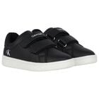 Black Logo Trainers, 1, hi-res
