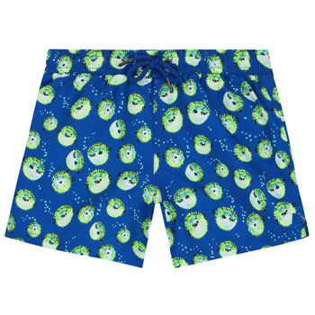 Boys Blue Puffer Fish Swim Shorts