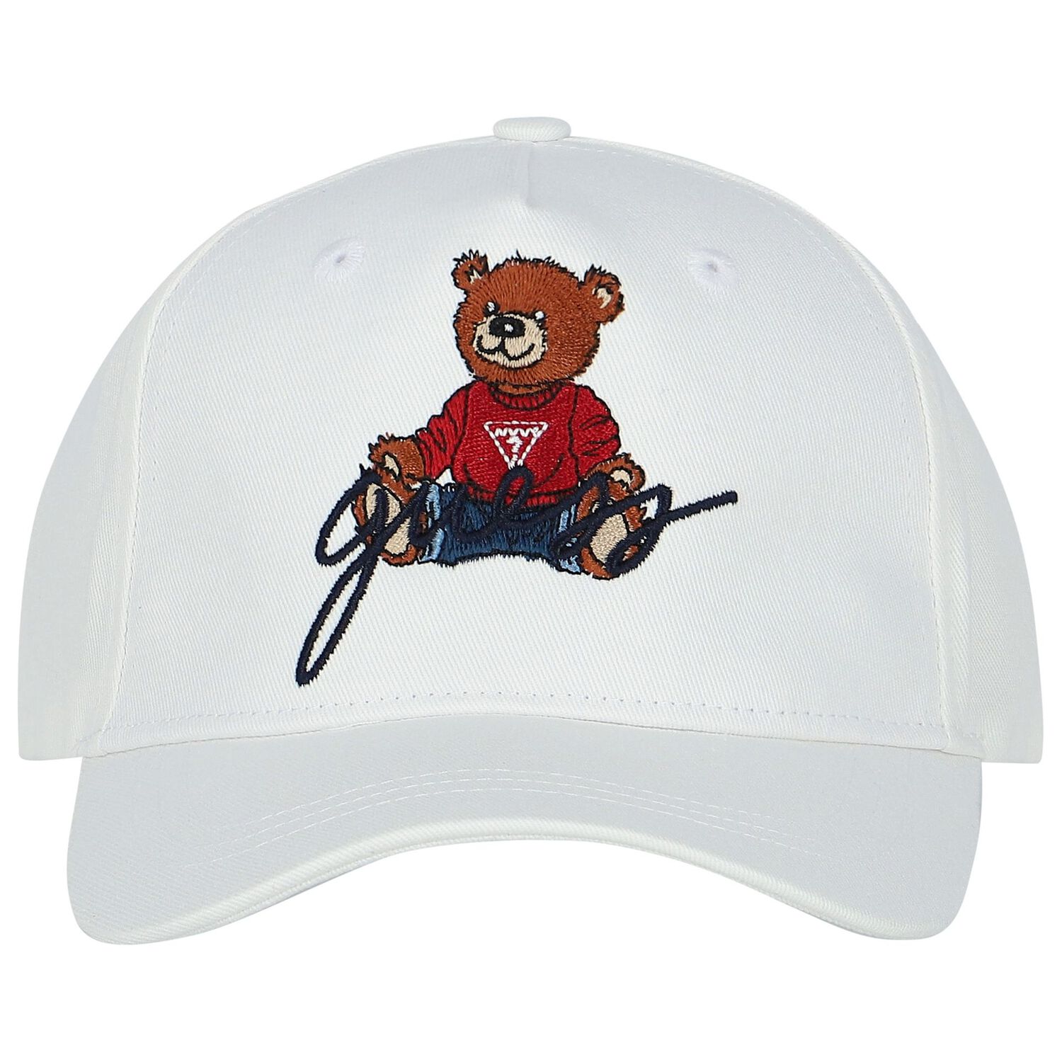 Boys White Teddy Bear Cap, 1, hi-res image number null