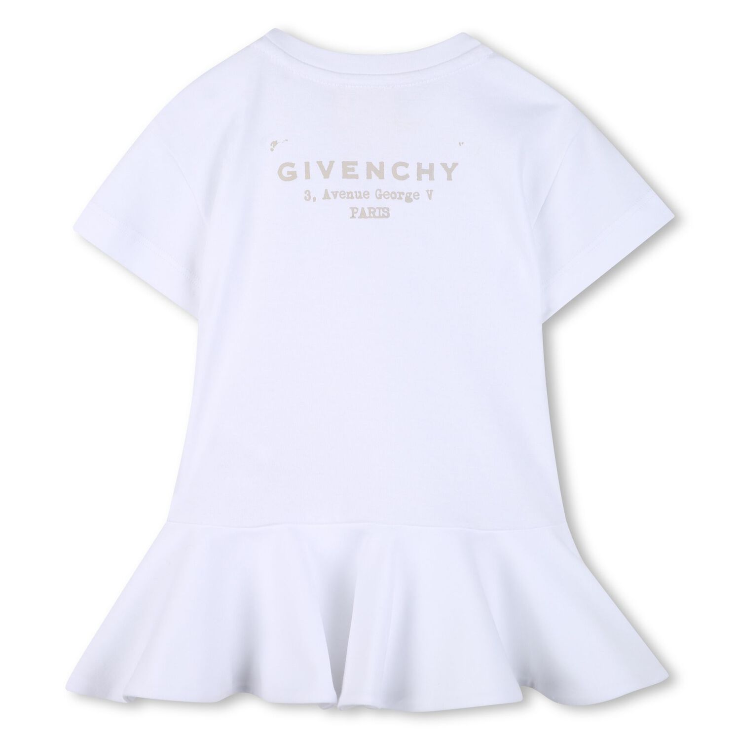 Younger Girls White Logo Dress, 1, hi-res