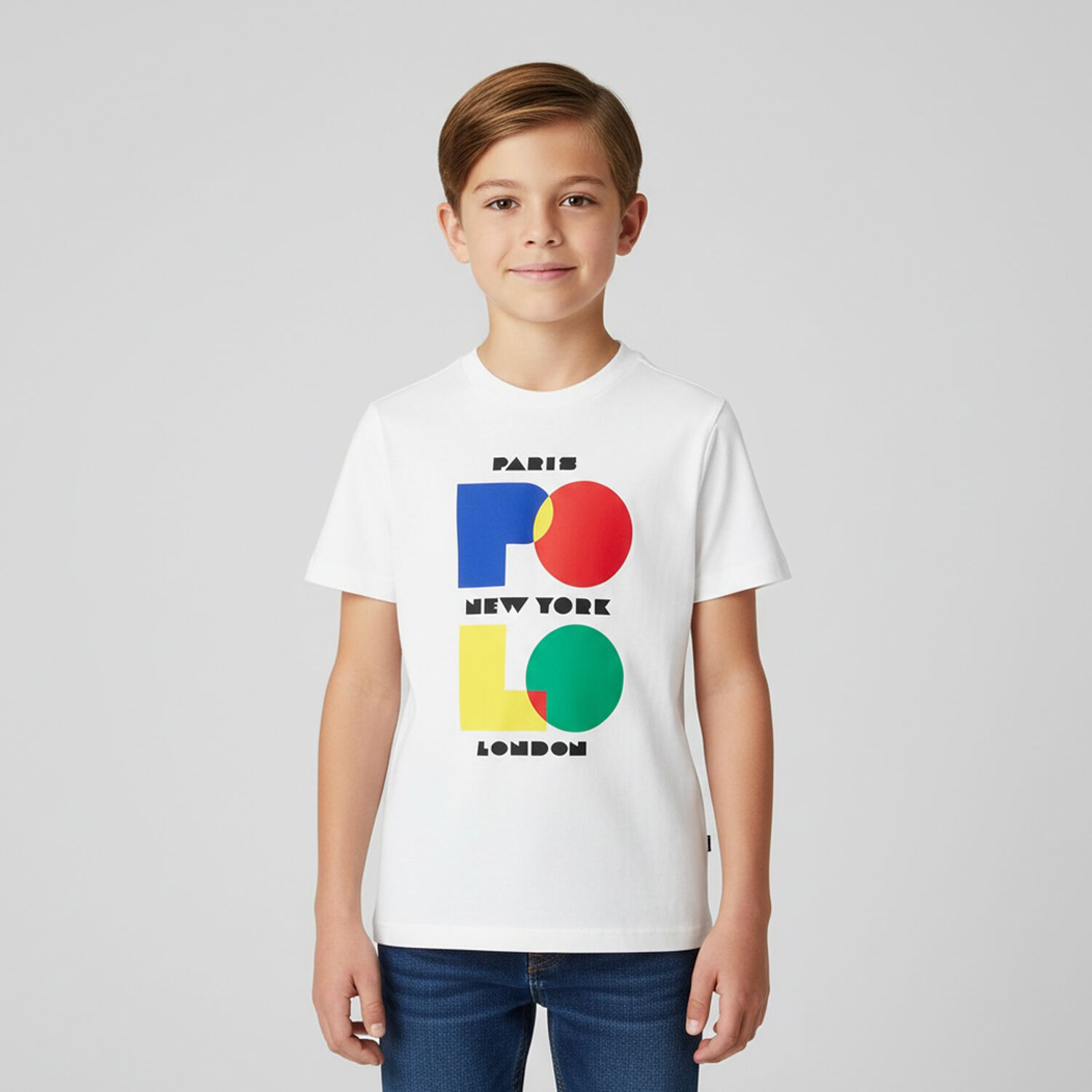 Boys White Logo T-Shirt, 1, hi-res