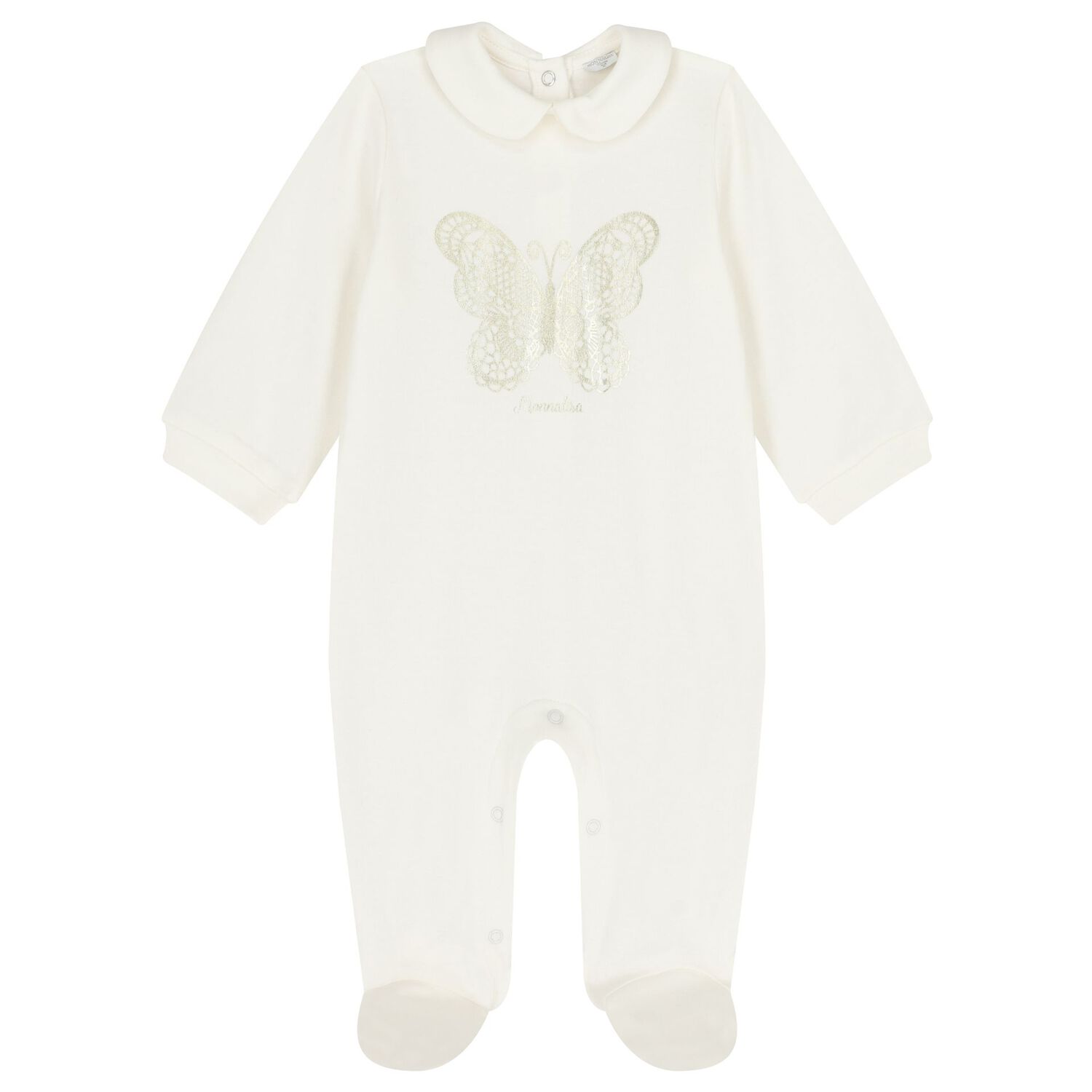 Baby Girls Ivory & Gold Butterflies Babygrow Gift Set, 1, hi-res