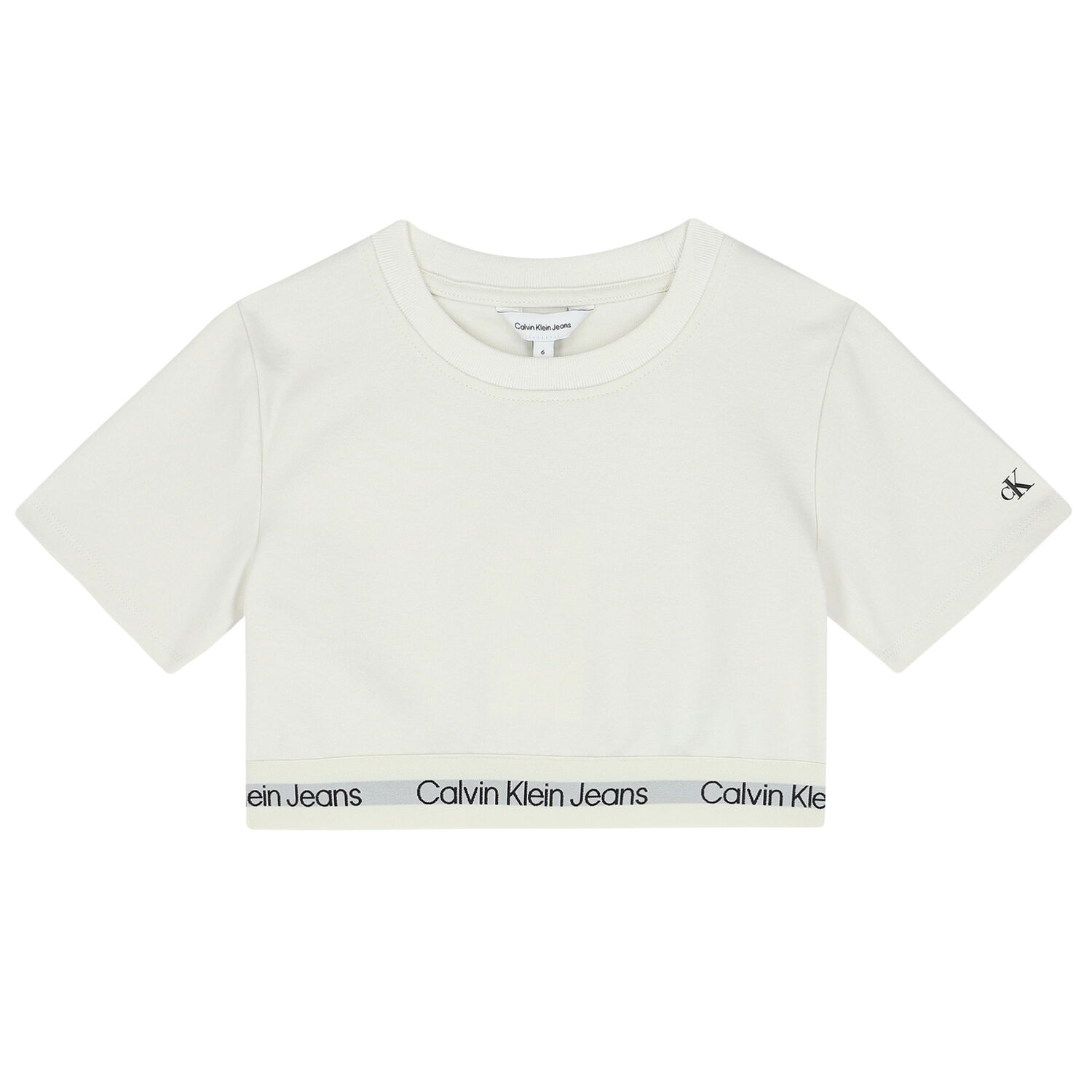 تيشيرت بالشعار باللون العاجي للبنات, 1, hi-res image number null