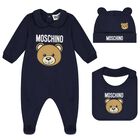 Navy Blue Teddy Bear Logo Babygrow Gift Set, 2, hi-res
