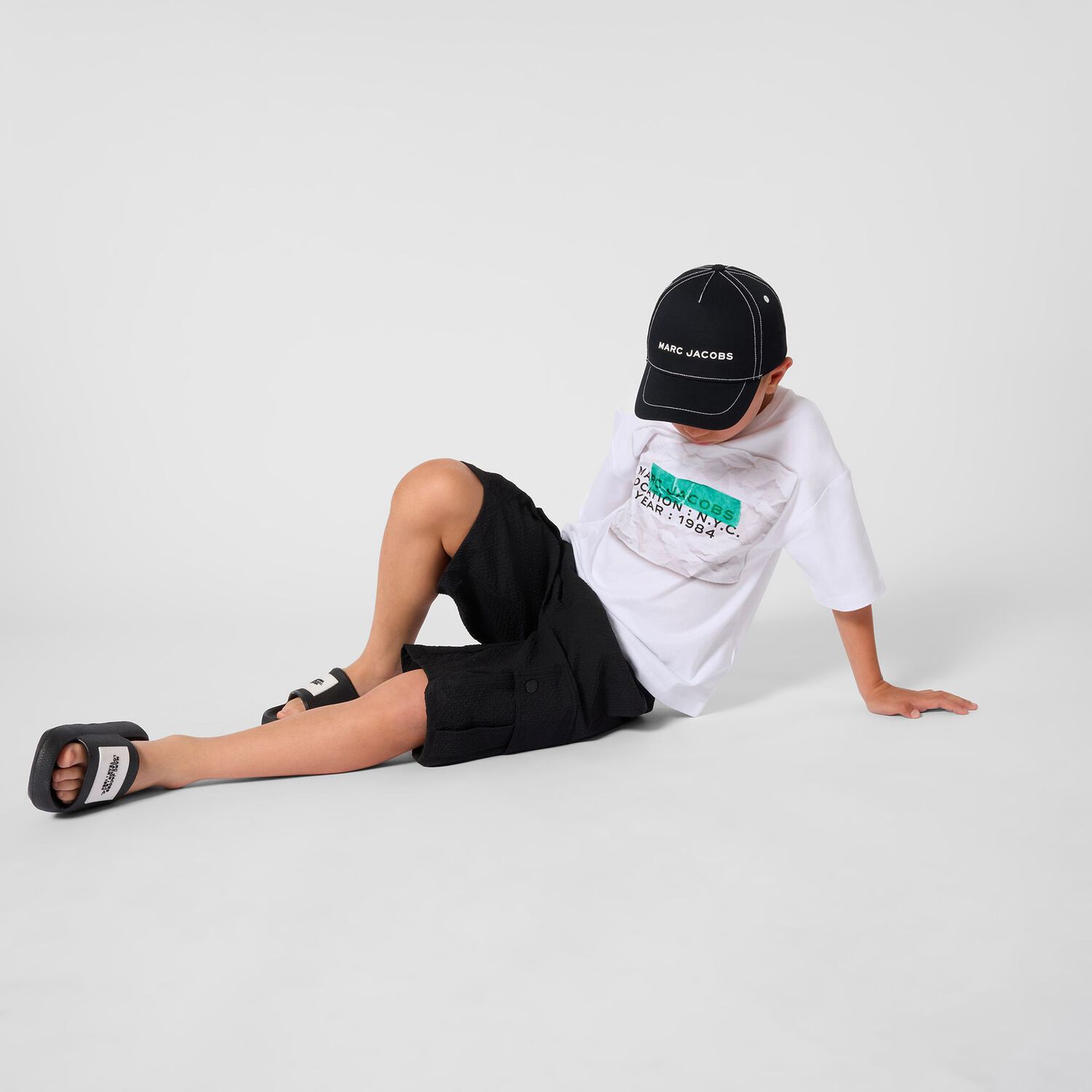 قبعة بالشعار باللون الأسود, 1, hi-res