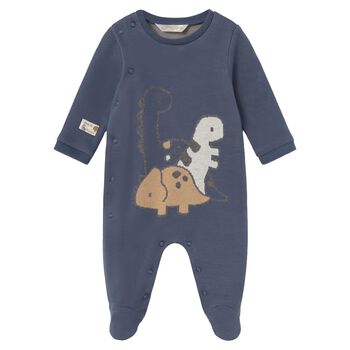 Baby Boys Navy Blue Dinosaur Babygrow