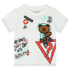 طقم بنطلون أولاد بالشعار باللون الابيض والازرق, 1, hi-res