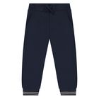 Younger Boys Navy Blue & Beige Tiger Tracksuit Set ( 3 Piece ), 2, hi-res