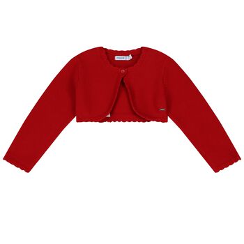 Younger Girls Red Bolero Cardigan