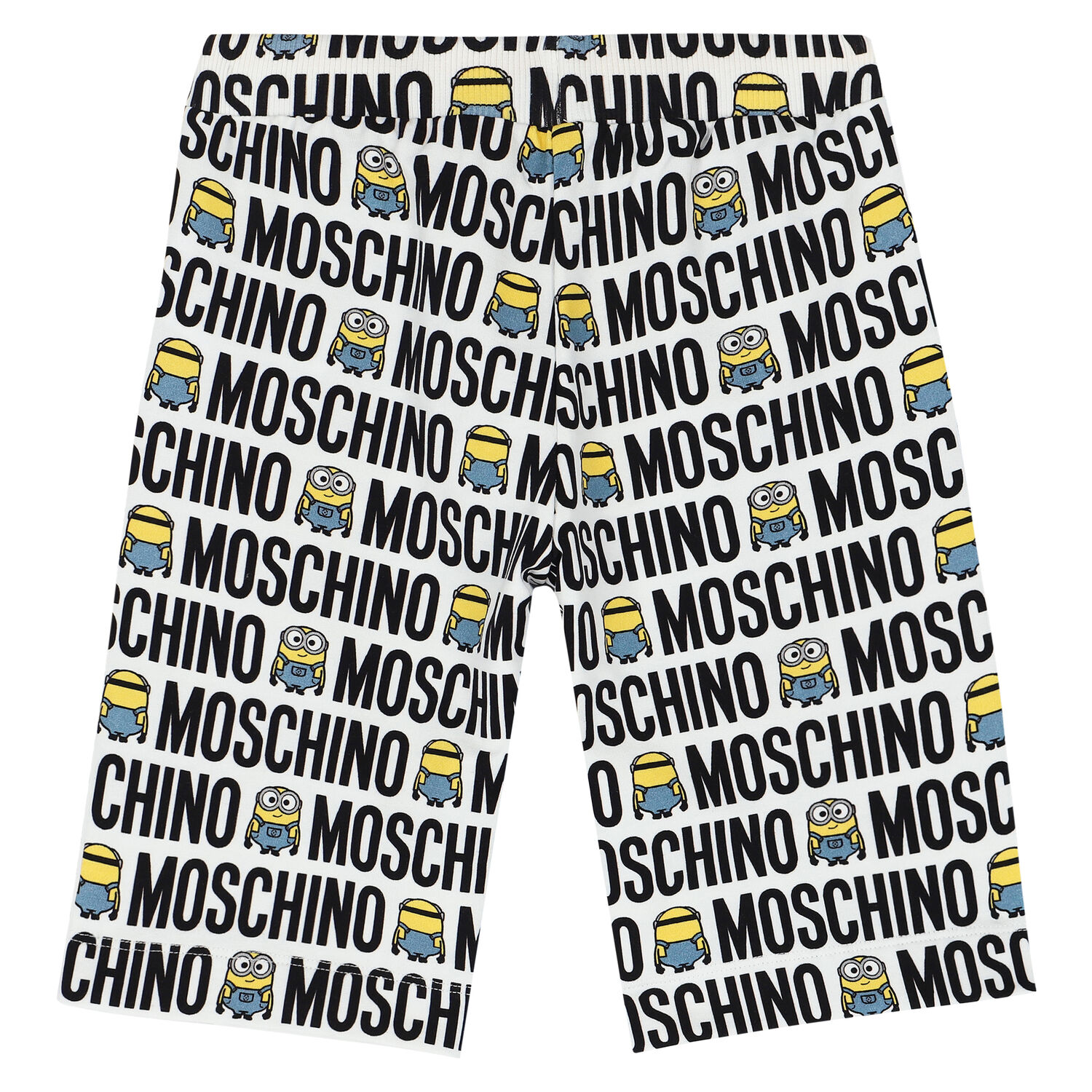 Boys White & Black Minion Logo Shorts, 1, hi-res
