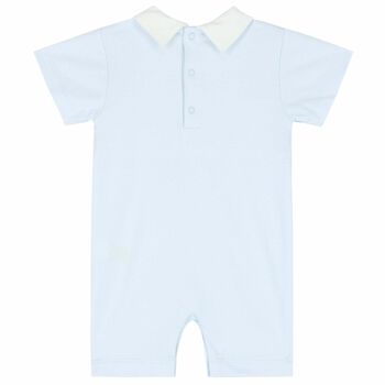 Baby Boys Blue Smocked Romper