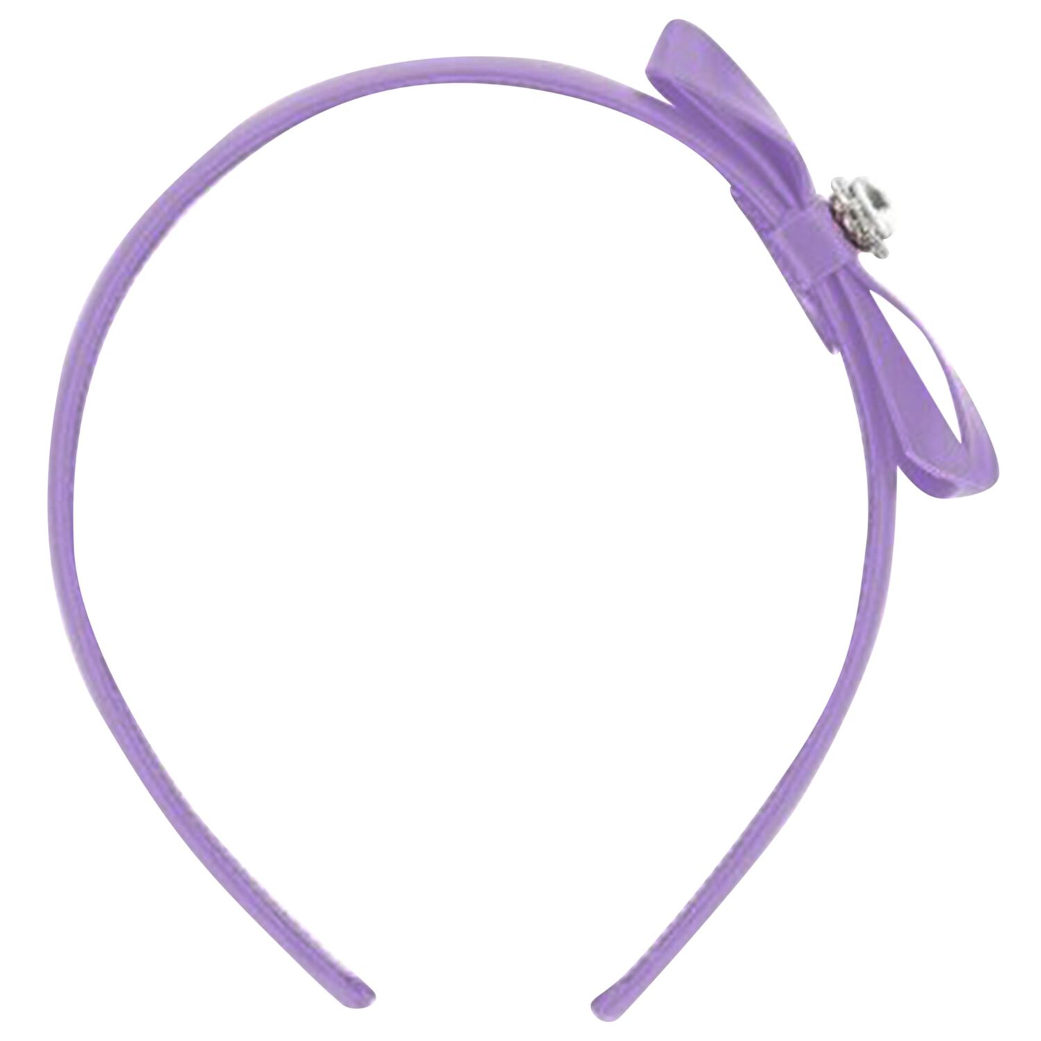 Girls Purple Bow Headband, 2, hi-res