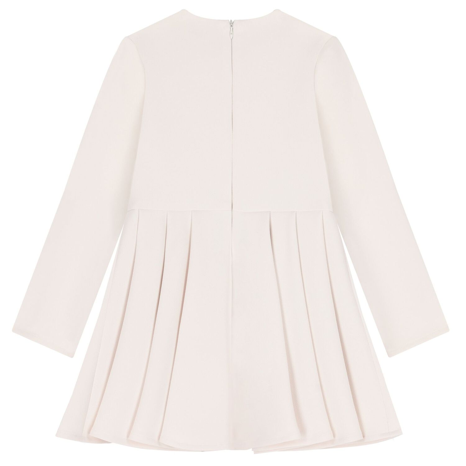 Girls Ivory Embellished Logo Dress, 1, hi-res