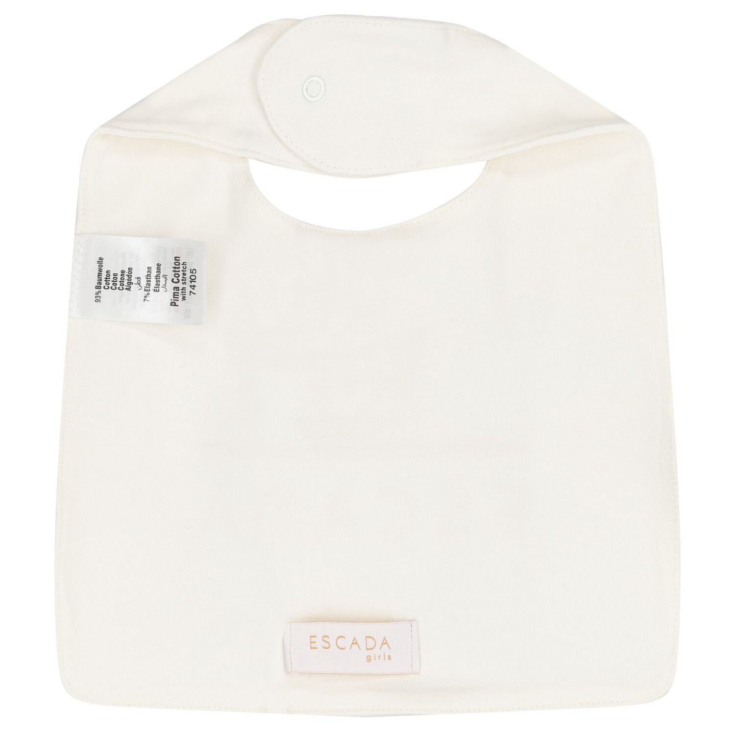 Baby Girls Ivory Logo Bib, 1, hi-res